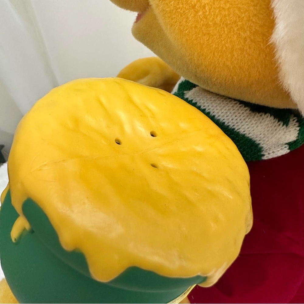 Winnie the Pooh Christmas Plush with Scarf and Honey Pot Collector Animated - Picture 9 of 16